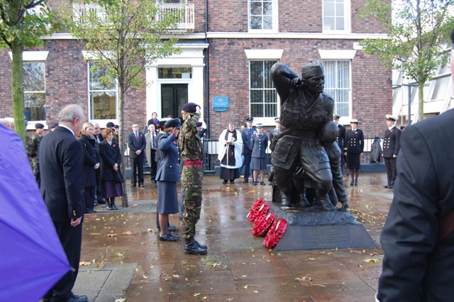 remembrance service at Chavasse memorial
