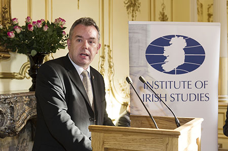 England, UK . 30.4.2014. London . Irish Embassy. The launch of The Institute of Irish Studies London MA in Irish Studies at the University of Liverpool’s new London campus.