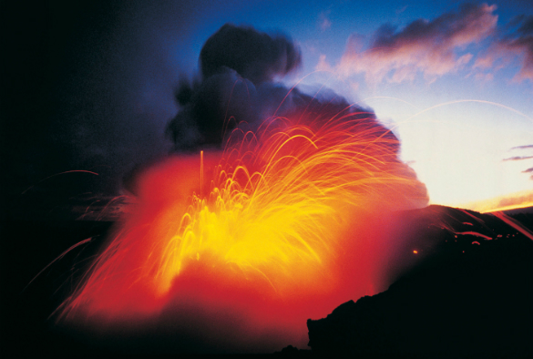 A erupting volcano