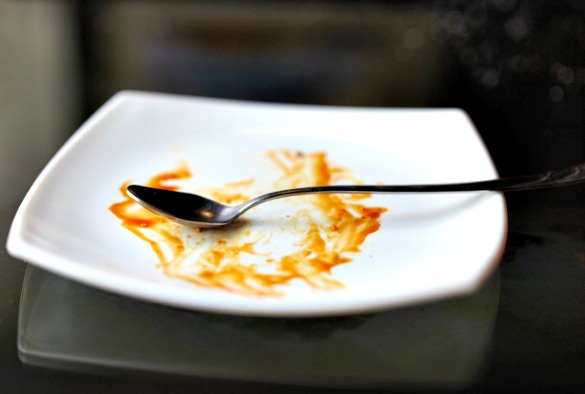 Empty plate following a meal