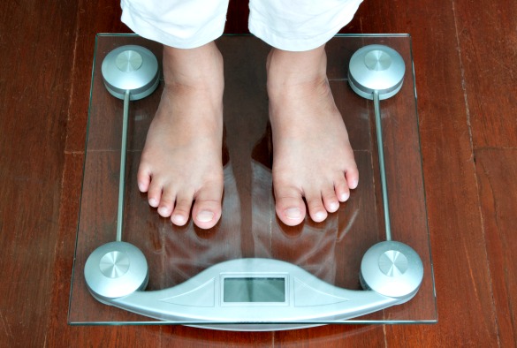Child on weighing scales