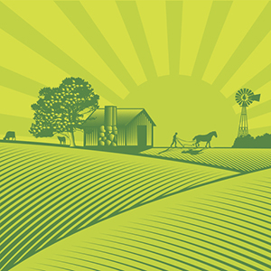 Organic farming silhouette