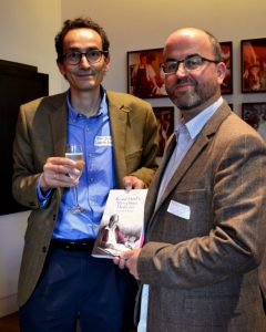 Professor Tom Solomon (left) with Anthony Cond (Liverpool University Press) at the book launch event