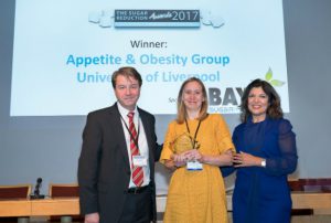Dr Charlotte Hardman receiving the award.