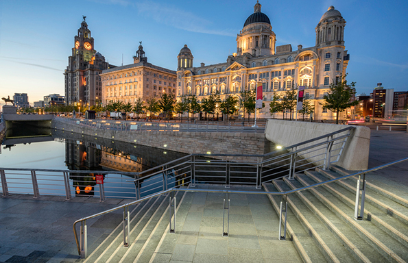 The Three Graces at Pier Head in Liverpool