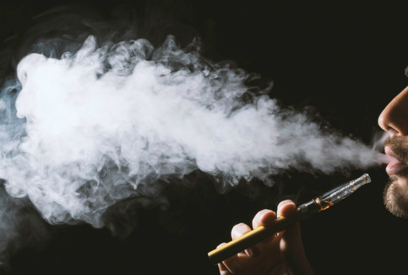 Close up of a person vaping