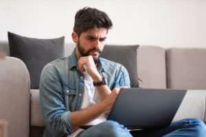 Student on computer