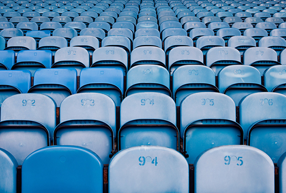 Empty seats in football stadium
