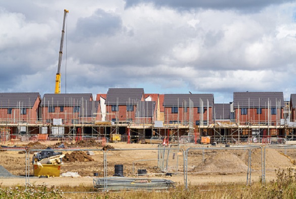 Newly built homes in a residential estate in England.