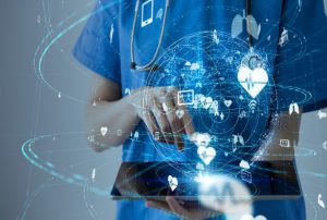 aBSTRACT IMAGE DEPICTING MEDICAL TECHNOLOGY SYMBOLS