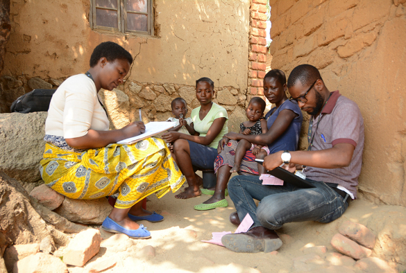 A family in Malawi signing up to join the study