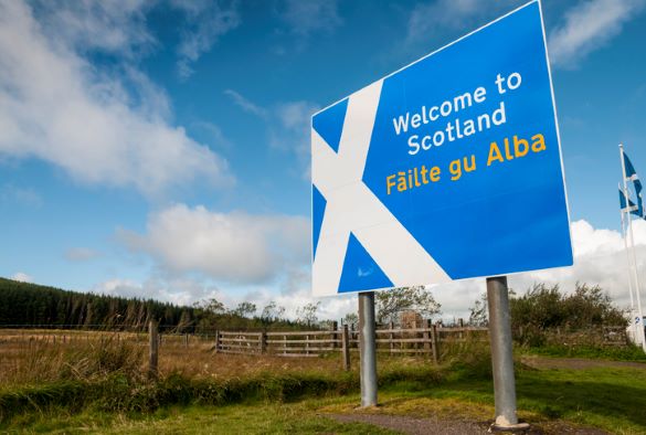 Scotland border sign
