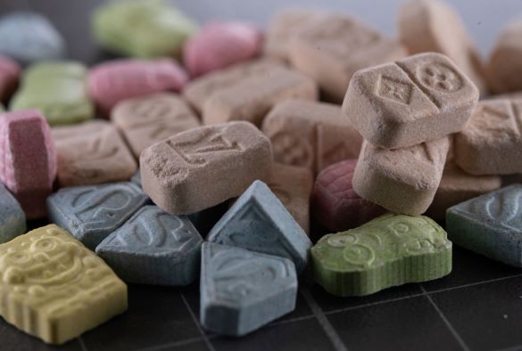 Tablets of different colours