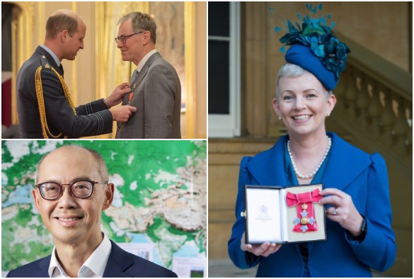 Professor Simon Harding, Professor Louise Kenny and Professor Cheng Hock Toh receiving their Queen's Honours.