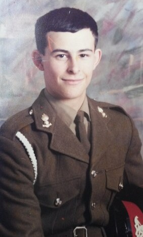 Phil Hurworth when he joined the army in his uniform aged 16 years and 3 weeks