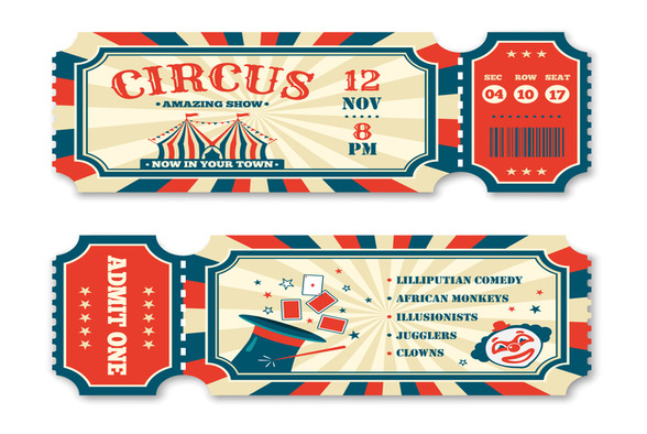 A picture of a circus ticket