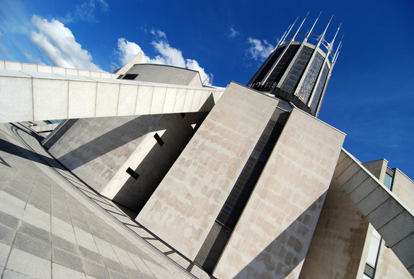 A side view of the Liverpool Metropolitan (Catholic) cathedral