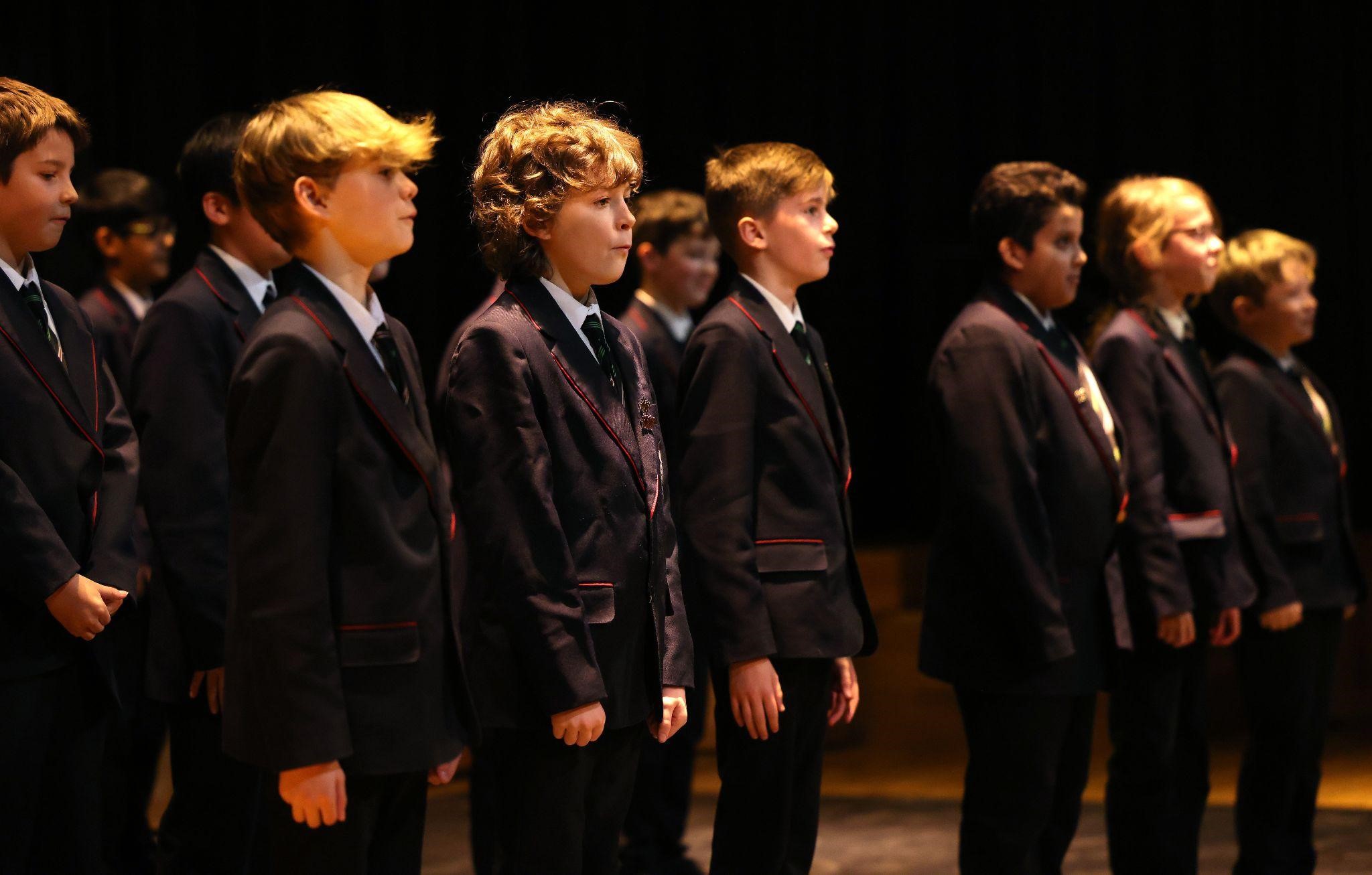 The students of Caldy Grammar School perform ‘Shaonian Zhongguo Shuo’, a song about the power of the younger generation. 