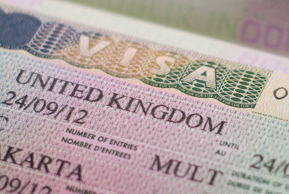 A picture of a United Kingdom visa