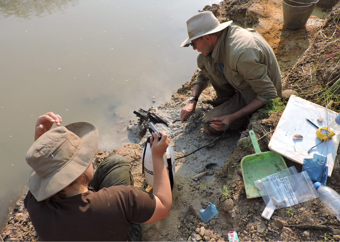 Researchers uncover wooden artefacts on the banks of the Kalambo River in Zambia, near where the oldest-known use of wood in construction was found