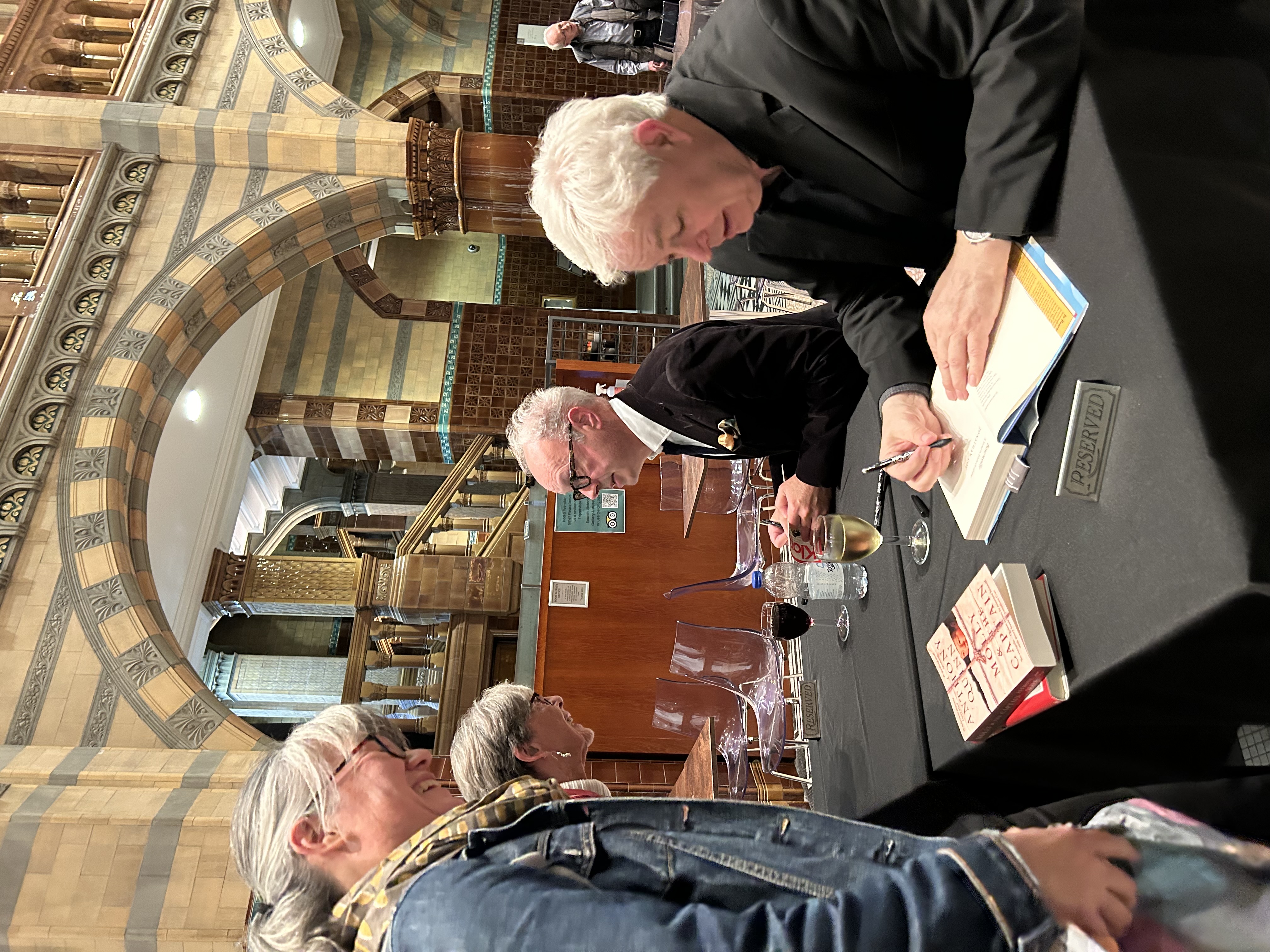 A book signing at the Literary Festival with Jonathan Coe and Anthony Quinn
