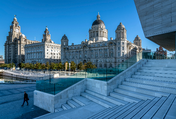 The Three Graces from the steps of the Museum of Liverpool