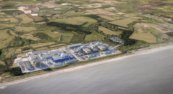 Sizewell C, CGI Arial view