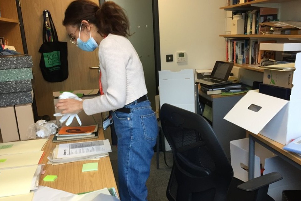 Dr Abdelrahman working on archive material