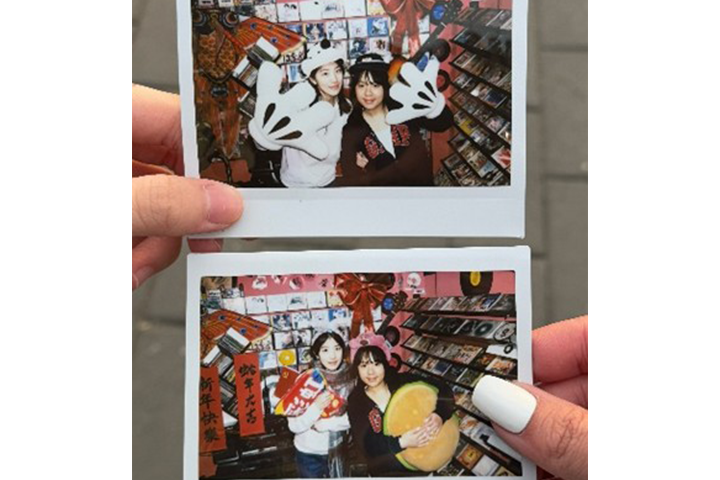 Polaroid photos of friends