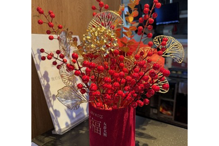 Red flowers in a vase