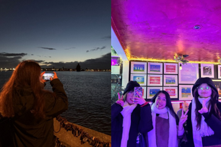 Students celebrating Chinese New Year and taking photos