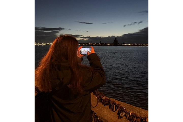 Student taking a photo