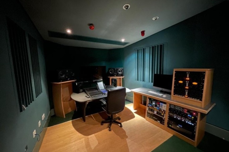 Image from inside University's recording studio